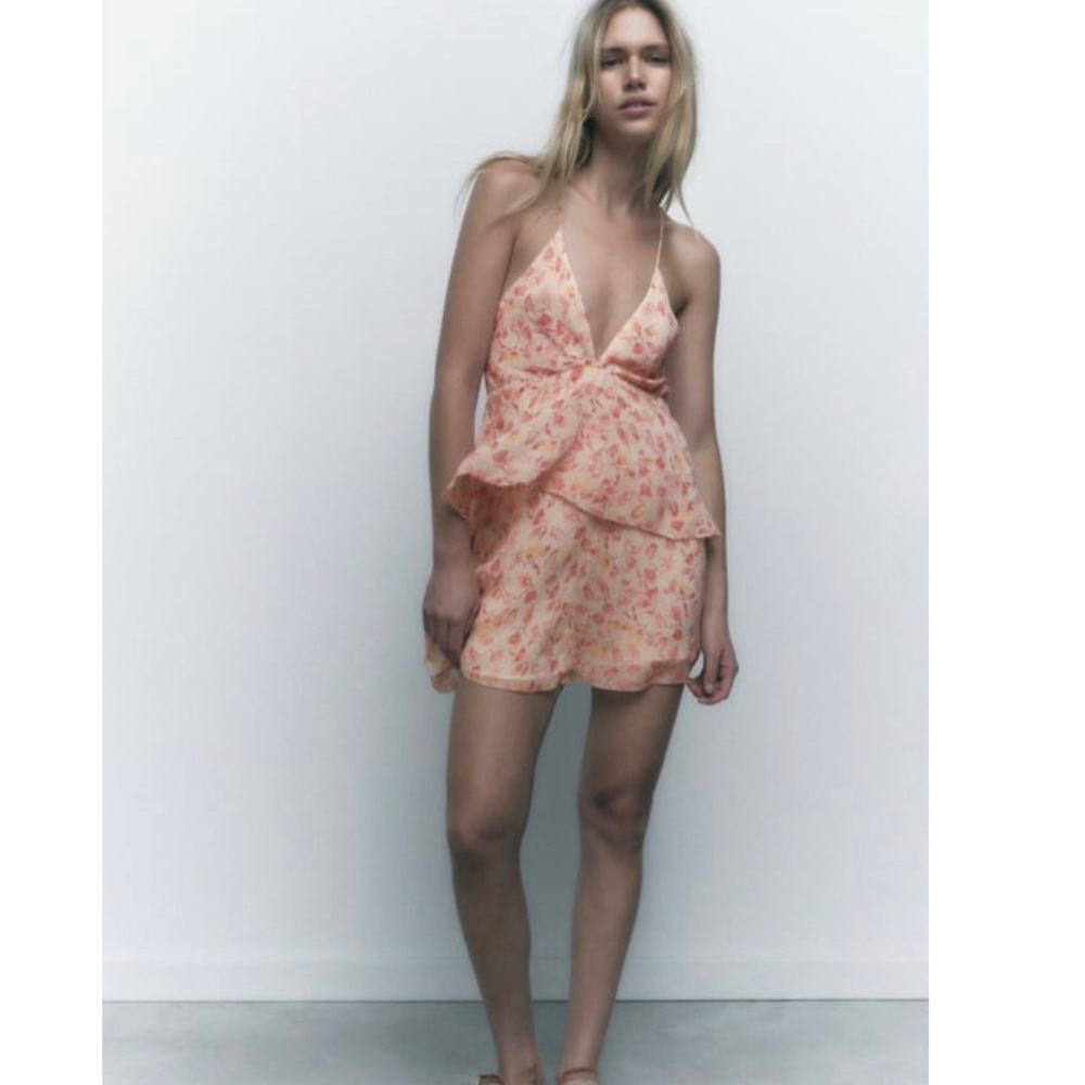 Zara mini floral dress - size L - tags on never worn